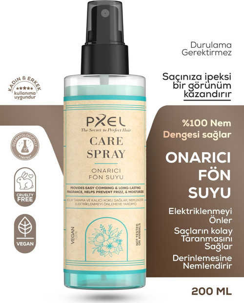 Çift Fazlı Isı Koruyucu Onarıcı Fön Suyu 200 ML | Tüm Saç Tipleri | Vegan, Durulanmayan Saç Bakım Spreyi
