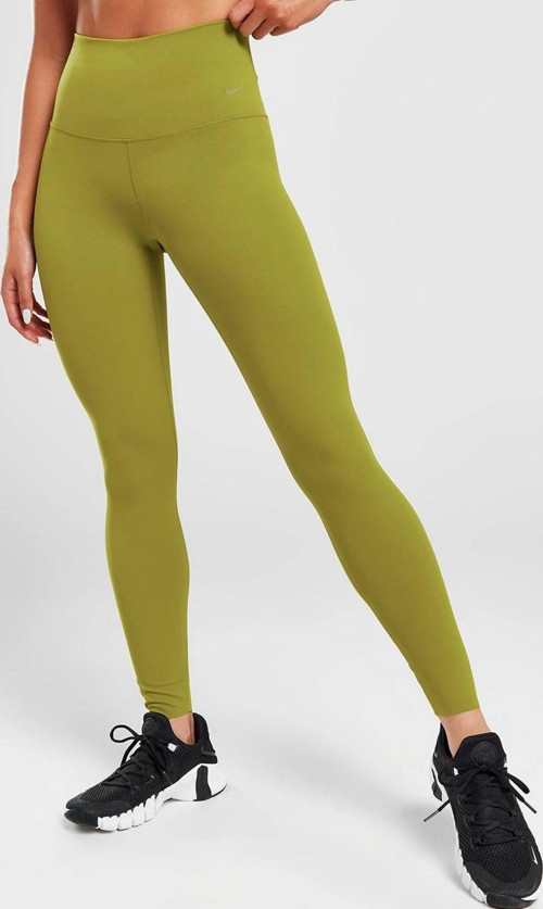 Dri Fit Zenvy Gentle Support High Waisted 7/8 Leggings Kadın Yüksek Bel İç Cepli Spor Tayt Yosun Yeşili