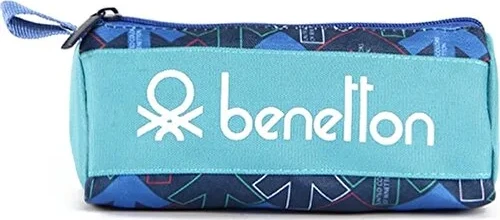 Benetton United Colors of Benetton Tek Bölmeli Mavi Yön Desenli Kalem Çantası 03728 2