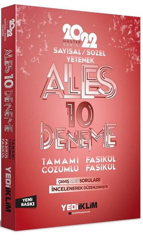 2022 Master Serisi Ales Sayısal- Sözel Yetenek Tamamı Çözümlü 10 Fasikül Deneme