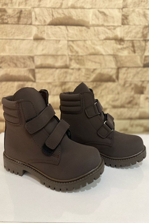 Unisex Kız Çocuk Erkek Çocuk Bot Hafif Ortopedik Kışlık Bot Kaymaz Taban 1021-116-0007 Kahverengi-24