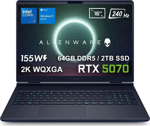 Alienware 16X Aurora Intel Core Ultra 9-275HX 64GB DDR5 2TB SSD RTX5070 8GB 155W 16 inç 2K WQXGA 240Hz 3ms WVA W11 Home Gaming Laptop (AC16251-CU932157Wv3)