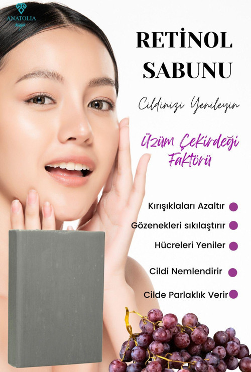 Retinage Retinol Sabunu Kırışıklık Karşıtı, Onarıcı Ceramide A Vitamini Yaşlanma Karşıtı Üzüm
