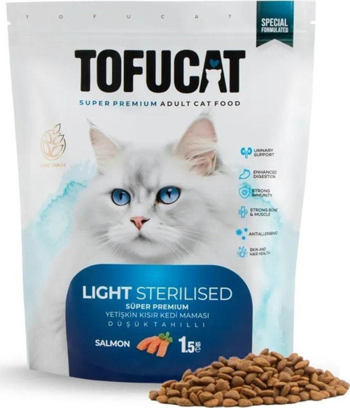 Tofucat Super Premium Sterilised Somonlu Kısır Kedi Maması 1,5 Kg - Antialerjenik Ve Düşük Tahıllı