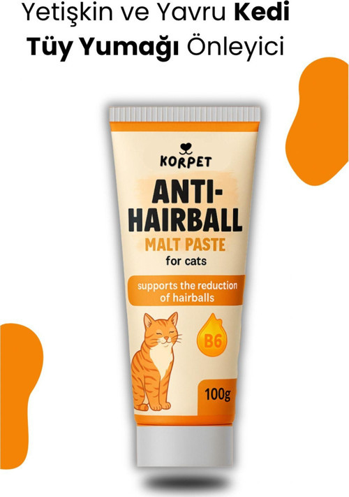 Anti Hairball Yetişkin Ve Yavru Kediler İçin Tüy Yumağı Önleyici Malt Paste Macun 100 Gr