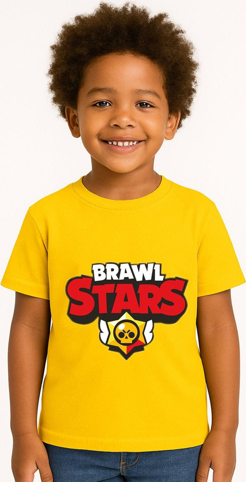 Brawl Stars Erkek Çocuk Tişörtü Renkli Kısa Kollu Pamuklu Yazlık Oyuncu Temalı Tasarım Basic T-Shirt