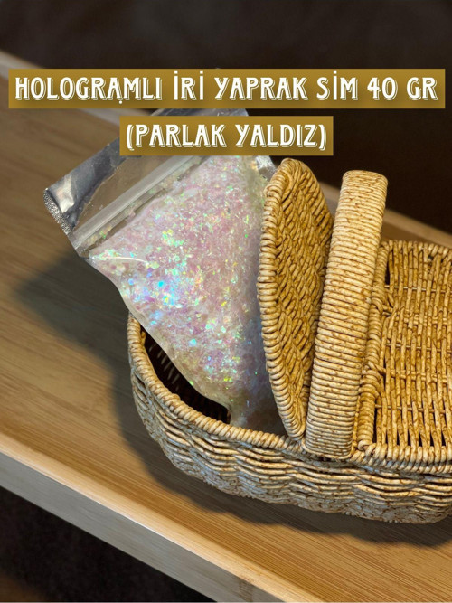 Hologramlı Beyaz İri Yaprak Sim 40 Gr (Parlak Yaldız) | İpek Sıva & Pamuk Sıva & Yalıtımlı Sıva