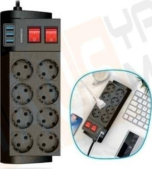 Winnboss Wınnboss Akım Korumalı Priz 8'li 2 mt 3411