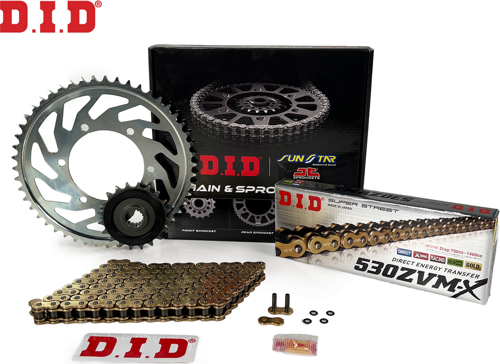 ZİNCİR DİŞLİ SETİ TRIUMPH TIGER SPORT 1050cc ZİNCİR: DID-530ZVM-X Gold-120 ÖN-ARKA DİŞLİ: JT 18T-45T 2014-2021