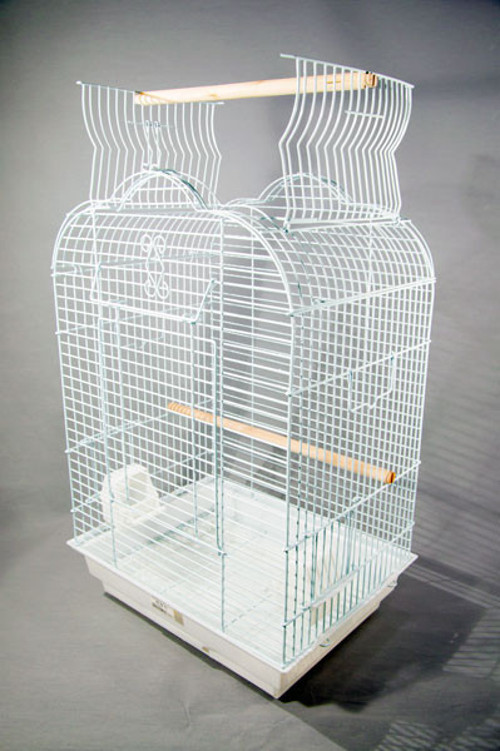 QH Papağan Kafesi Açılır Çatılı Beyaz 47x36x70