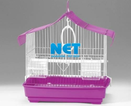 Qh Pet Cage Kafes Üçgen Çatılı Renkli 28x22x39 Muhabbet Kanarya