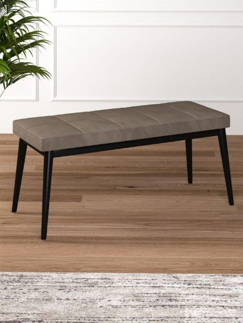 Tina Baby Face Modern Siyah Metal Ayak Bench Oturak 90x40, Ayakkabılık Bank, Yatak Ucu Puf