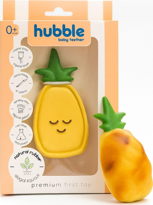 Bebek Diş Kaşıyıcı Ve Oyuncak - Ananas Şekilli Dişlik (%100 Doğal Kauçuk)