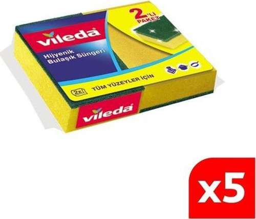 Hijyenik Düz Bulasik Süngeri 5 x 2'li
