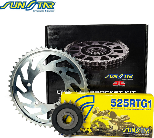 ZİNCİR DİŞLİ SETİ APRILIA TUONO V4 R APRC 1000cc ZİNCİR: SUNSTAR 525RTG1 Gold-108 ÖN-ARKA DİŞLİ: JT 16T-42T 2011-2016