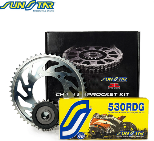 ZİNCİR DİŞLİ SETİ YAMAHA FZS FAZER 600cc ZİNCİR: SUNSTAR 530RDG Çelik-110 ÖN-ARKA DİŞLİ: JT 15T-48T 1998-2003