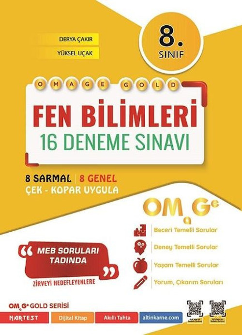 8. Sınıf Omage Gold Fen Bilimleri 16 Deneme Sınavı