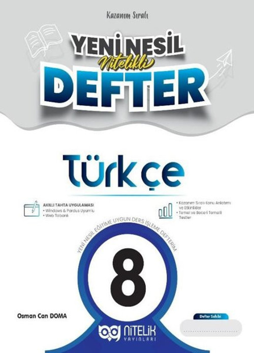 8.Sınıf Türkçe Yeni Nesil Nitelikli Defter