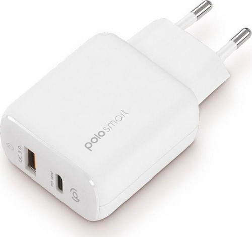 Psm75 Pd+Usb 3.0 Quick Charge Type-C Ve Usb Çift Çıkışlı Beyaz Smart Duvar Şarjı
