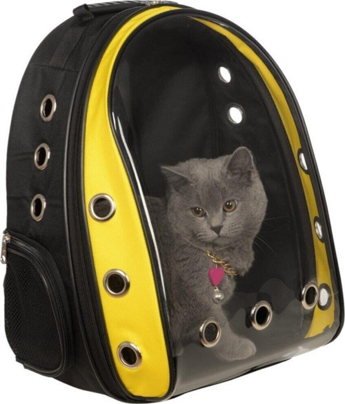 Al&Fa Grup Sarı Syh Kedi Kolyesi Ve Astronot Kırılmaz Şeffaf Kedi Köpek Taşıma Çantası 42 X 22 X 33