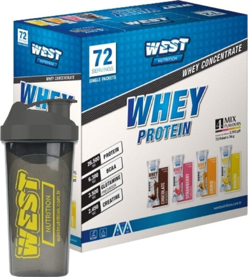 Whey Protein Tozu 72 Şase Bir Kutuda 4 Aroma + Shaker
