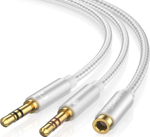 3.5mm Kulaklık ve Mikrofon Birleştirici Y Kablo Gümüş