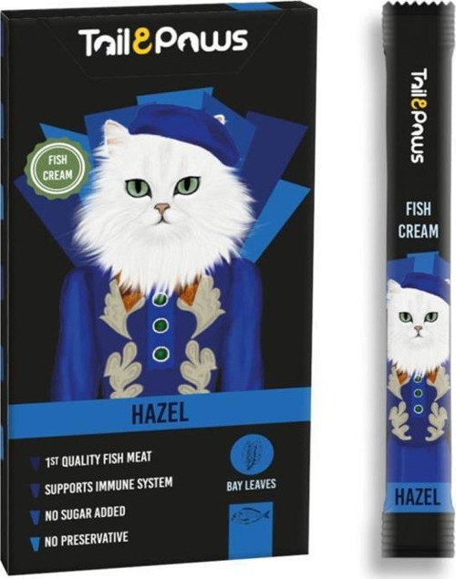 Tail Paws HAZEL Somonlu Şekersiz Sıvı Kedi Ödül Maması 15gr (5'li)