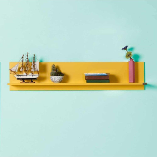 Dekoratif Duvar Rafı - Sarı 120x25x20 Cm (gxyxd)
