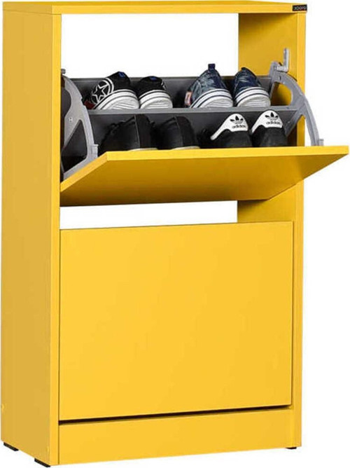 Flat Duo 2 Katlı Ayakkabılık-Sarı 51x84x26 cm (GxYxD)