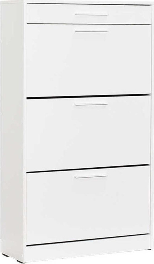 Flat Duo 3 Katlı Çekmeceli Ayakkabılık-mat Lake Beyaz 75x128x29 Cm (gxyxd)