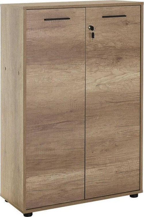 Newyork 3 Raflı Tam Kapaklı Kilitli Kitaplık-açık Ceviz(tori) 72x110x34 Cm (gxyxd)