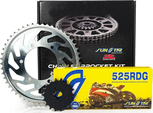 ZİNCİR DİŞLİ SETİ KAWASAKI Z 900 RS 900cc ZİNCİR: SS525RDG Çelik-114 ÖN-ARKA DİŞLİ: SUNSTAR 15T-44T 2023-2024