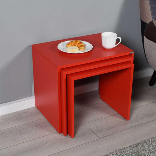 Triple Zigon Sehpa Shp-103-kk-1 Kırmızı