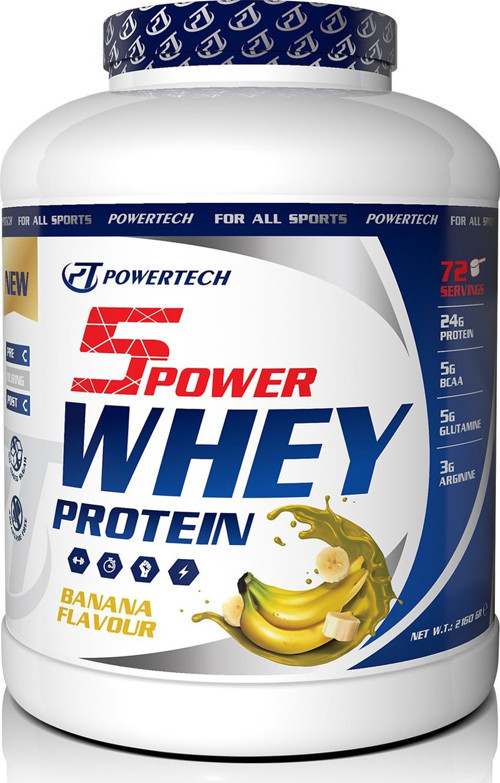 5Power Whey Protein 2160g Muz Aromalı Protein Tozu