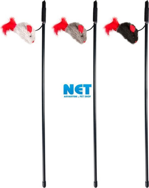 Kedi Oltası Sesli Fare 65 cm Karışık Renkli