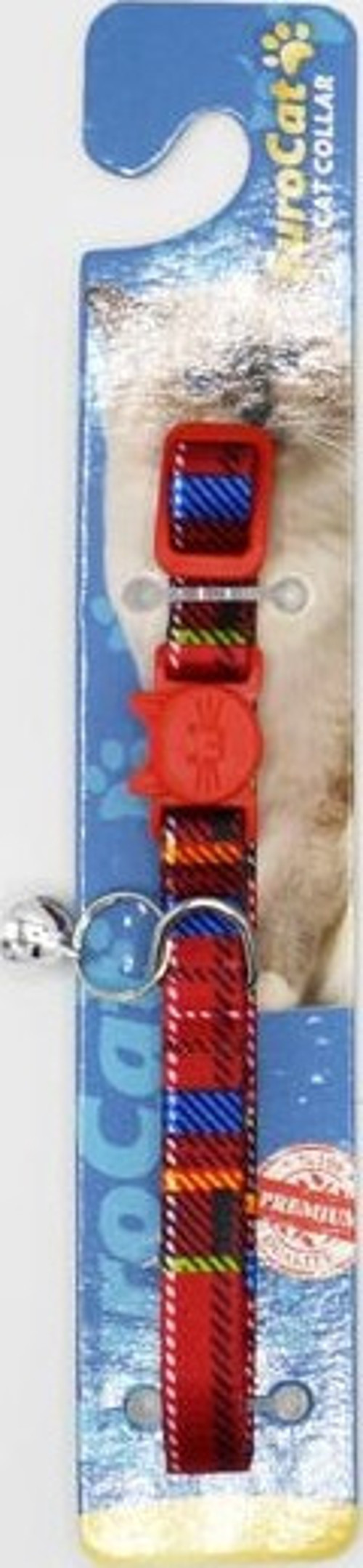 EuroCat Kedi Boy. Tas. Kırmızı Ekose 10mm/28cm Tek