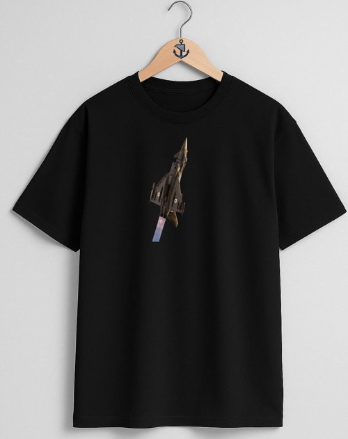 Oversize Eurofighter Typhoon Türk Hava Kuvvetleri Göğüs Tasarımlı Unisex T-Shirt