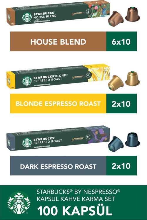 By Nespresso House Blend 60’lı, Dark Espresso 20’li, Blonde Espresso 20’li Kapsül Kahve