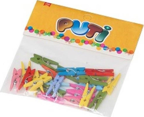 Ahşap Küçük Mandal Renkli 4667 (24 Lü Paket)