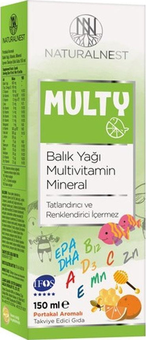 Multy Şurup Balık Yağı Vitamin Mineral İçeren Takviye Edici Gıda 150 Ml
