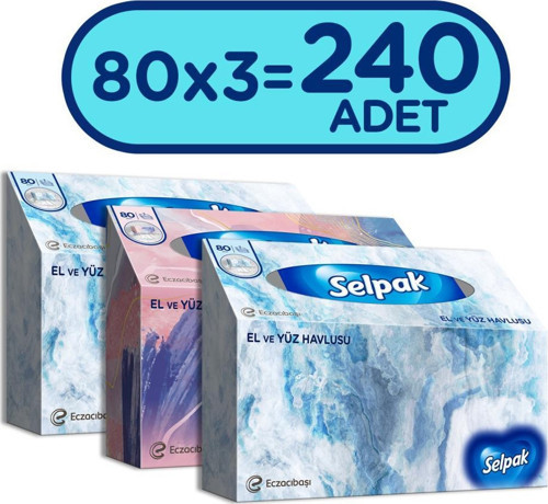 El ve Yüz Havlusu x 3 Paket 240 Yaprak