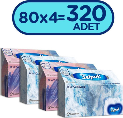 El ve Yüz Havlusu x 4 Paket 320 Yaprak