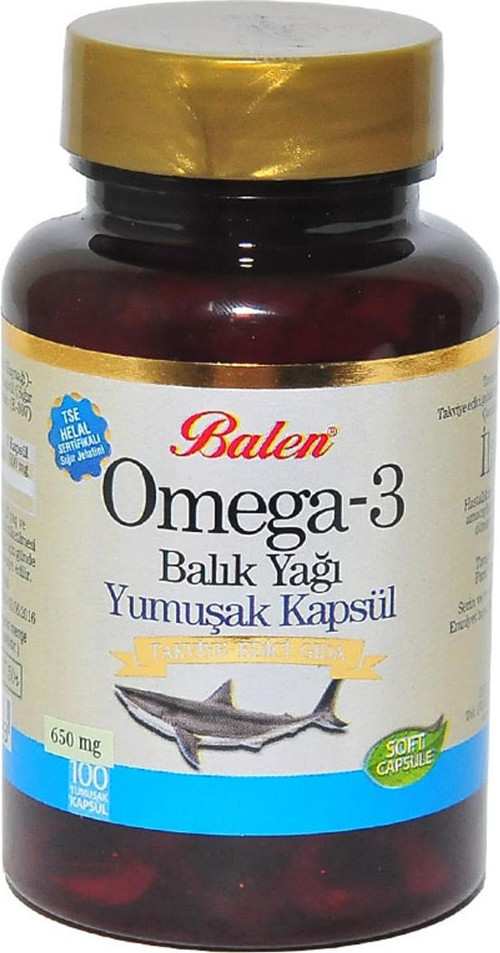 Omega 3 Balık Yağı 650 Mg 100 Yumuşak Kapsül