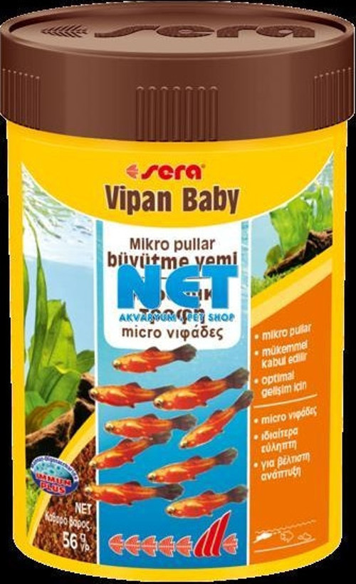 Vipan Baby 100 ml. 56 gr Yavru Balık Yemi Orjinal Kutu