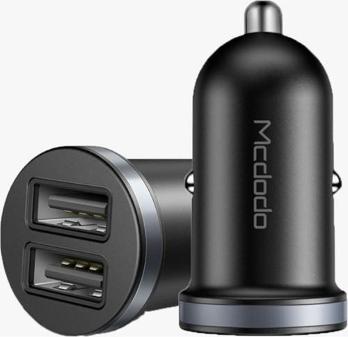 2 Usb Araç Çakmak Şarj 12w 5v 2.4a-sıyah Cc-6601