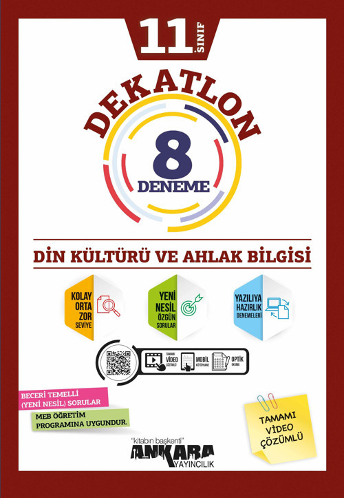 Ankara Yayınları 11. Sınıf Din Kültürü Dekatlon 8 Li Deneme 2021-2022