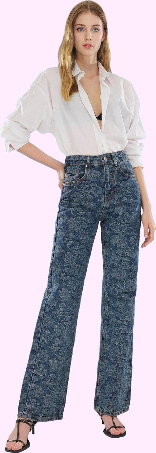 Kadın Yüksek Bel Geniş Paça Jeans Pantolon Pamuklu Günlük Kombinler Yaz Aylarının Vazgeçilmezi