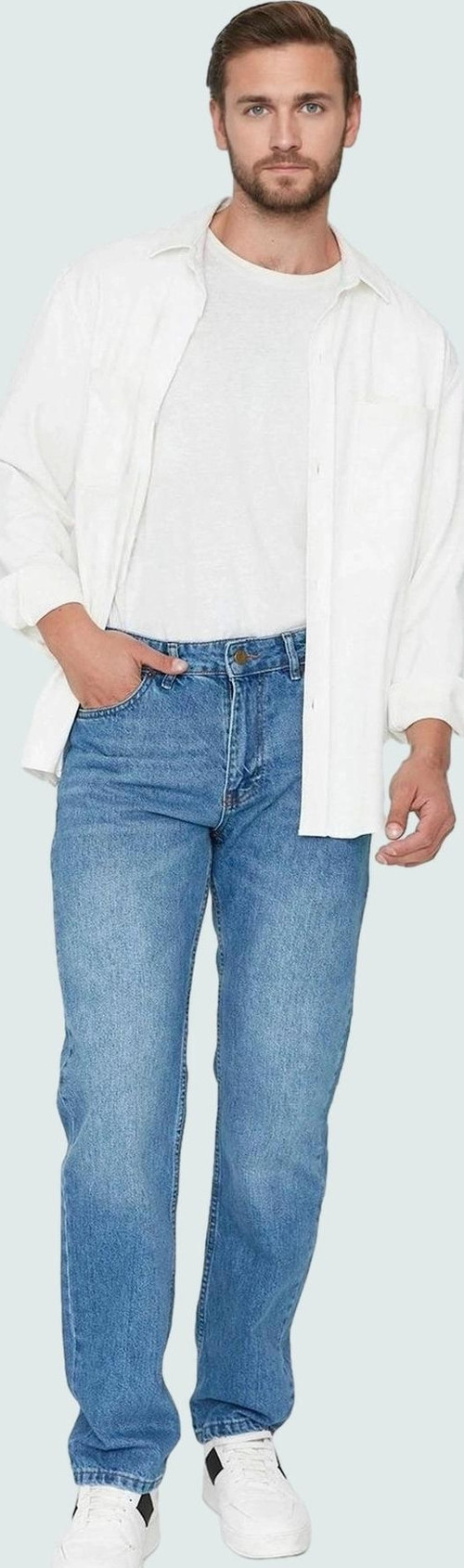 Erkek Straight Fit Denim Kot Pantolon Pamuk Günlük Kullanım Hafta Sonu Yaz Aylarının Vazgeçilmezi