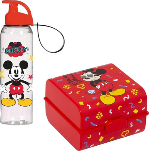 2'li Okul Set Mickey Desenli 750 Cc Matara-mickey Desenli Beslenme Kutusu