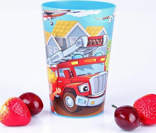 Plastik Araba Model Bardak 340 ml Çocuk Bardağı